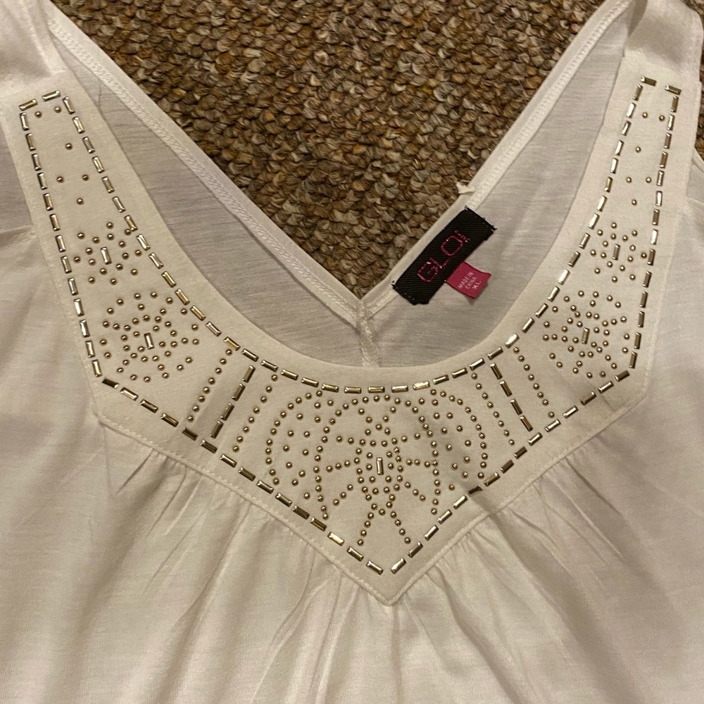 Brand new shoulder out beaded top by GLO Jrs XL - Picture 2 of 3